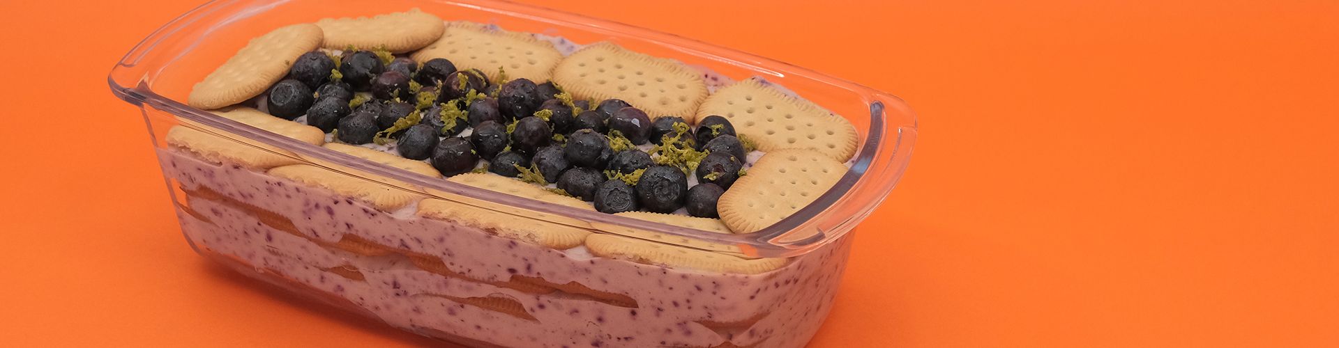 Pavê de limão e blueberries