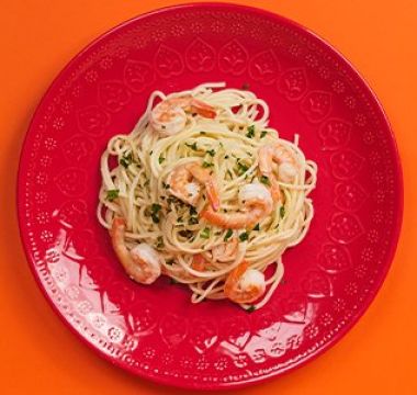 Receita Spaghetti com Camarões ao Alho