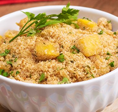 Receita Farofa de Banana com Cream Cracker